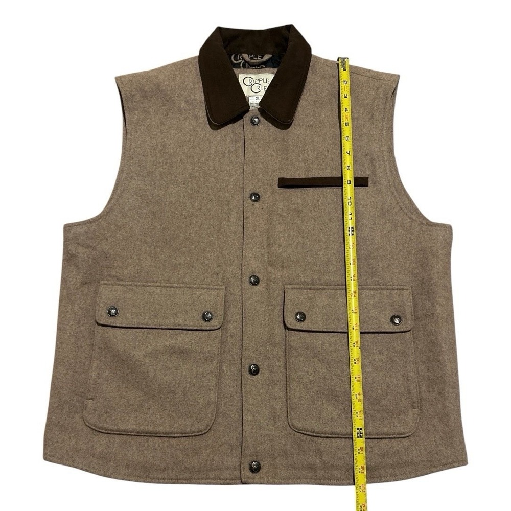 Cripple Creek Vest Men's Wool Vest Size XL Quilted Lining-Concealed Carry Brown - Picture 3 of 6